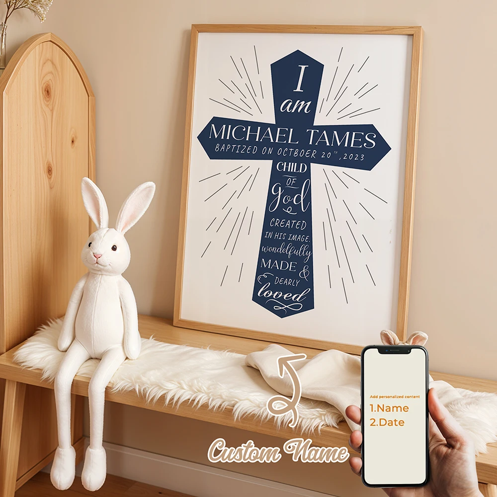 

Personalized Tie Baptism Gifts Custom Wall Art Printmaking Canvas Painting Poster Picture Living Room Home Decoration