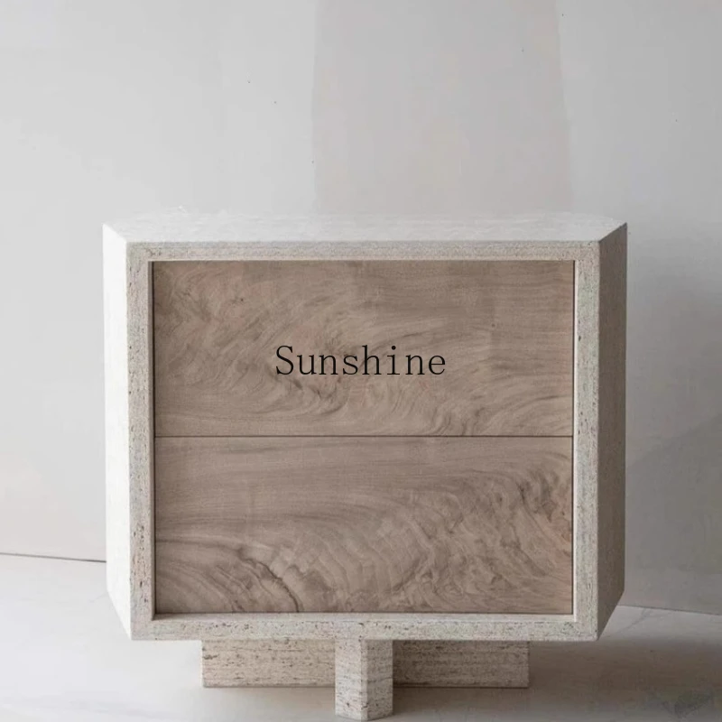 

French retro tree tumor bark light luxury storage locker simple bedside cabinet