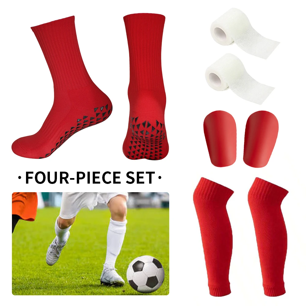 

Мужские новые футбольные противоскользящие спортивные носки, 4 шт., для занятий спортом на открытом воздухе, для бега, с силиконовыми противоскользящими вставками