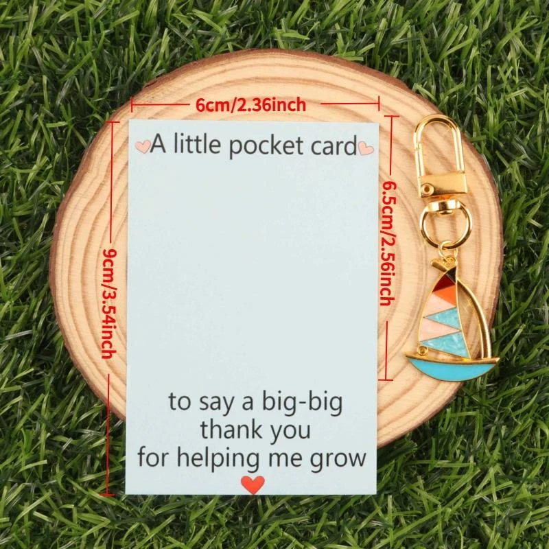 2D 3/8pcsGraduation Growth Commemorative Keychain Set，The sailboat and rainbow carry a lot of positive energy，Paired with a than