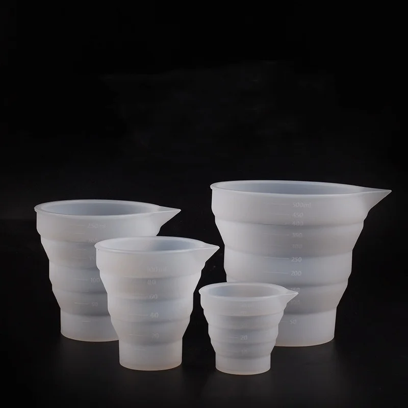 DIY Gypsum Dispensing Convenient Silicone Folding Cup Mold Long Mouth Container Measuring Cup Resin Epoxy Home Decoration Tool