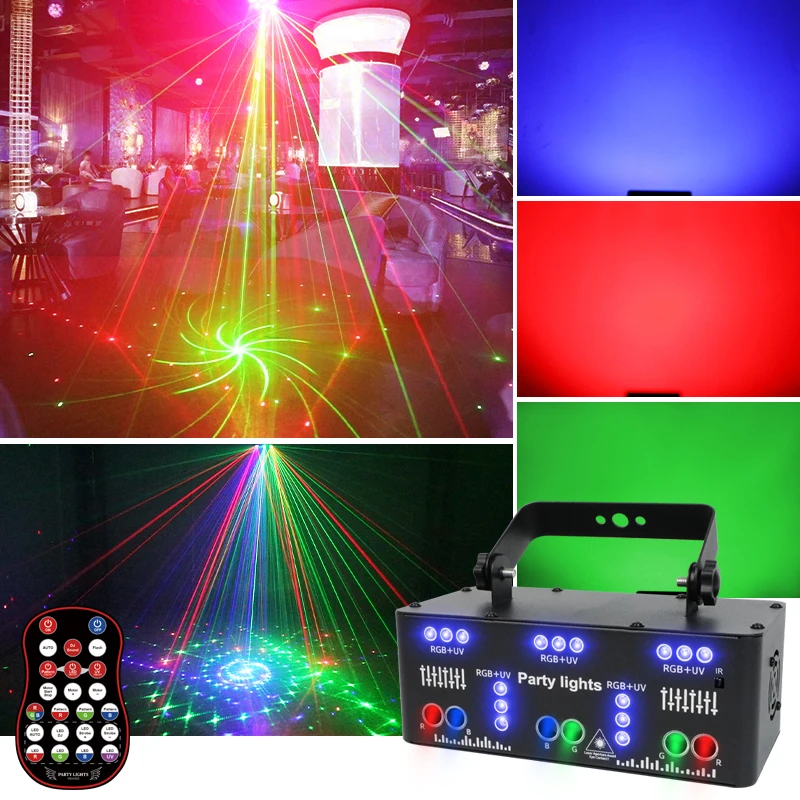 21eyes UV Laser Projector RGB Color Light Effect DMX Control Party Disco Dance Floor Atmosphere Suitable for Music Festivals DJ