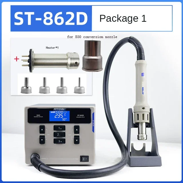 ATTEN ST-862D 1000W Hot Air Gun Intelligent Digital Display BGA Rework Station Automatic Sleep PCB Chip Repair Desoldering