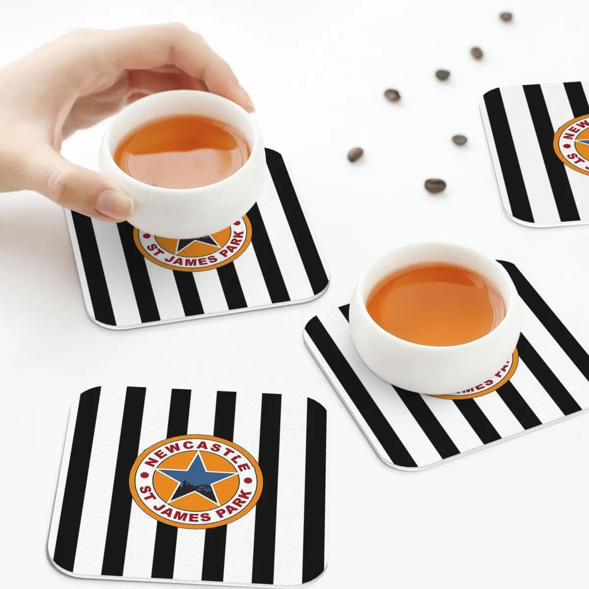 Magpies Newcastle - Newcastle Magpies Coasters Kitchen Placemats  Insulation Cup Coffee Mats  Decor Home Tableware Pads Set of 4