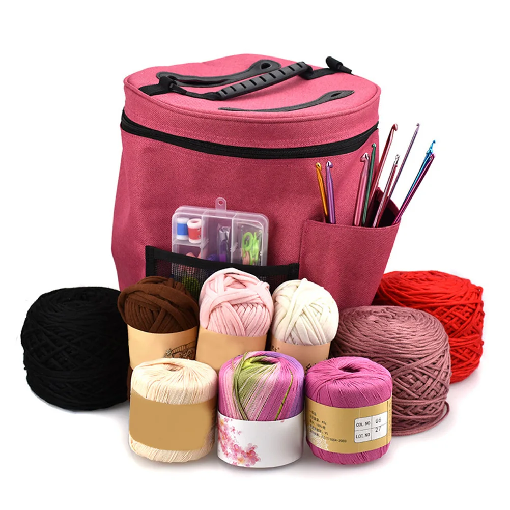 

Large Crochet Storage Bag DIY Knitting Yarn Holder Big Wool Protector Compact Organizer Prevent Tangling Portable