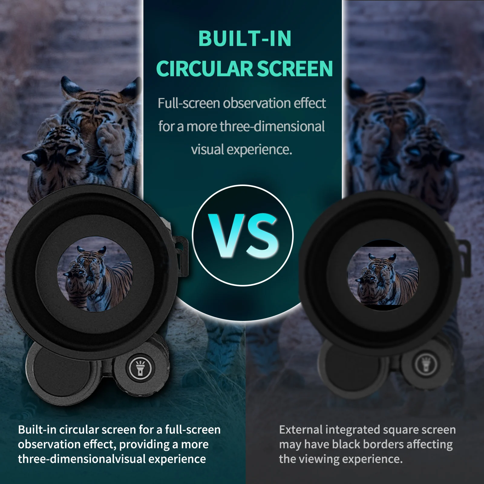 Suier Night Vision Goggles  Monocular ，100% Darkness 600 Meter 4K UHD Vision with Tactical Light Suited for Spirited Outdoor