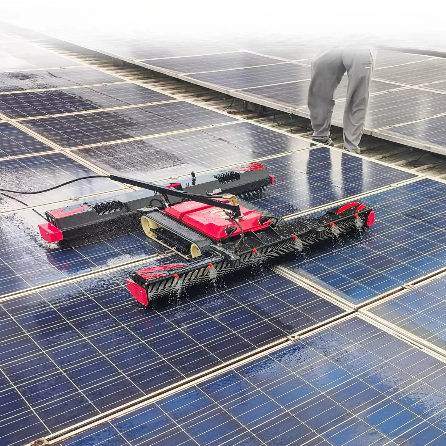 Premium Remote Control Photovoltaic Panel Cleaning Machine Solar Panel Cleaning Robot Equipment for Solar Farm