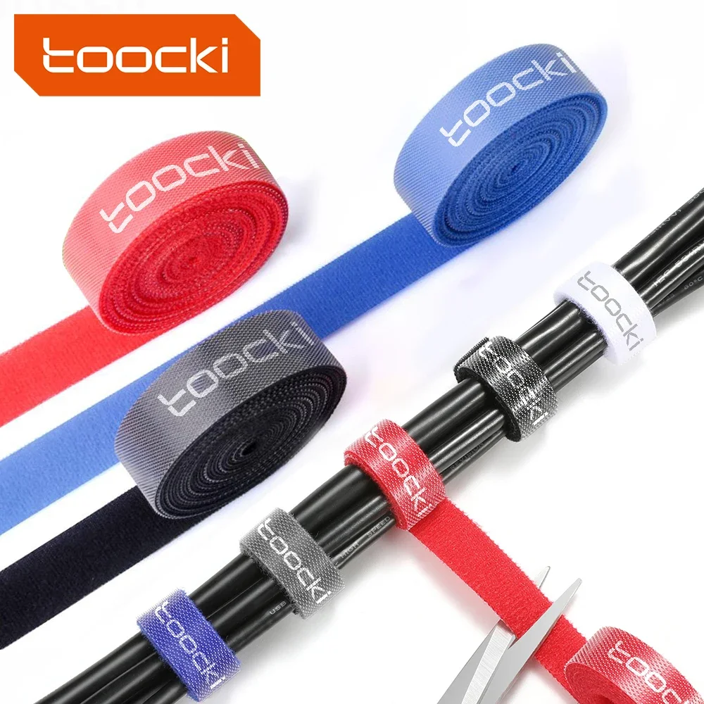 Toocki 1-5M Cable Organizer Winder Tape Free Cut Cable Management Ties Keyboard Mouse Network Wire Kabel Organizador De Cables