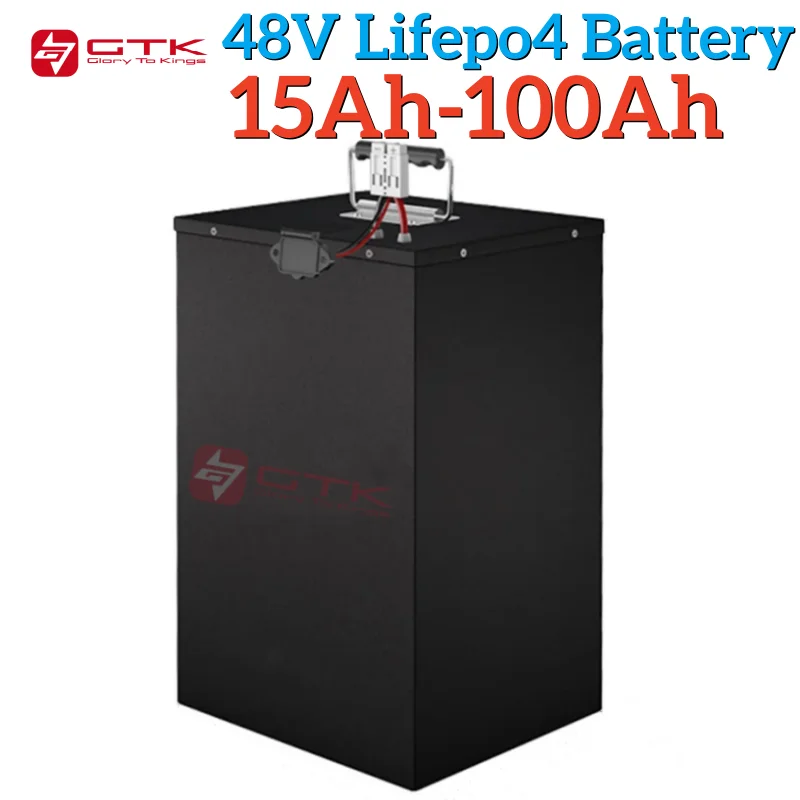 GTK 48V 20Ah Battery 15Ah 25Ah 40Ah 50Ah 60Ah 80Ah 100Ah Lifepo4 Batteria for 2KW 5KW Rickshaw Balance Bike Scooter Motorcycle