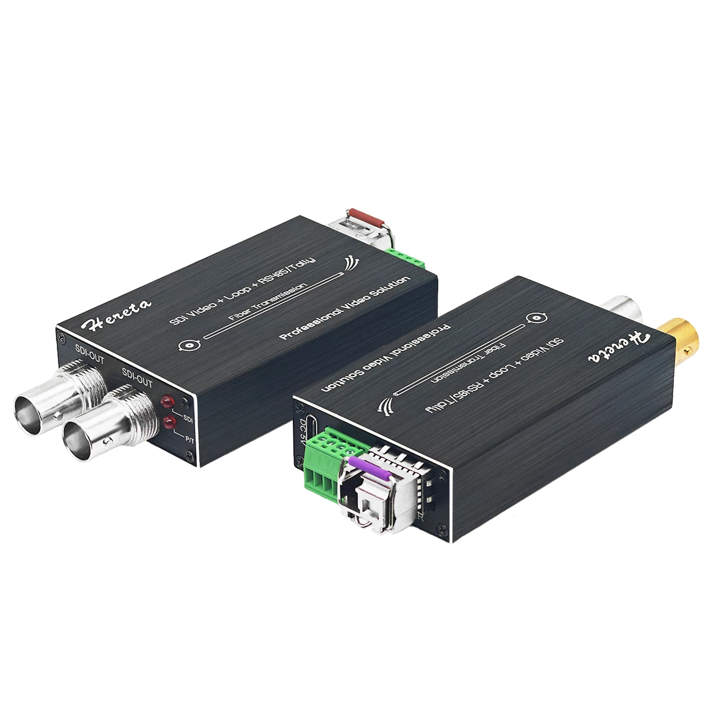 Mini 3G-SDI Video Extender with SDI Loop Output 1080P 3G-SDI Fiber Converter up to 20km Over Single-Mode Tally and Reverse RS485