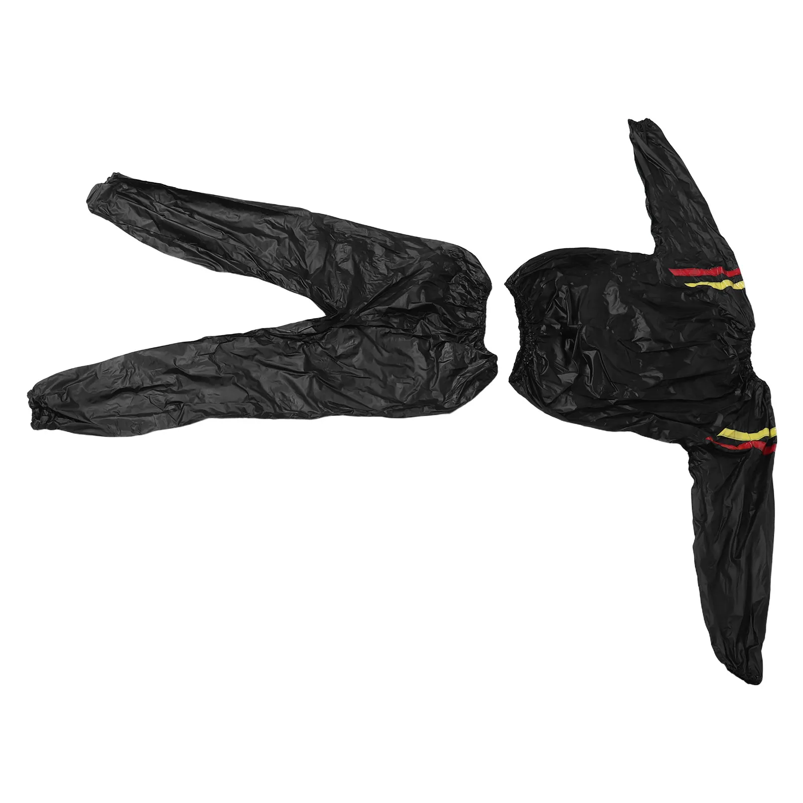 1Set Women Sauna Sweat Suit Set Full Body Fitness Workout Tracksuit Elastic Collar Waist Ankles Black Sweat Clothing for Gym view 3