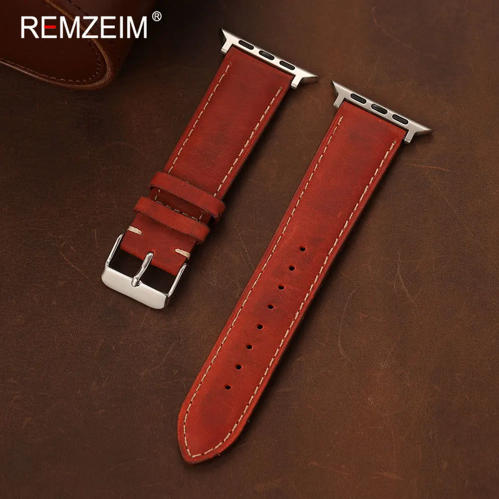 Crazy-Horse-Lederarmband für Apple Watch Series 1-11 Ultra SE 38-49mm Ersatz-Armband Herrenarmband für iWatch