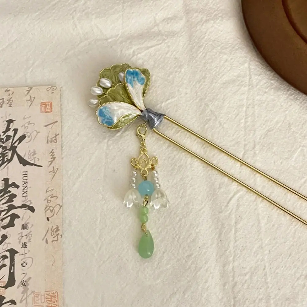 

Fashion Tassels U-shaped Hair Clip U Shape Antique Style Chinese Style Hair Stick Grab Clip Pearl Flower Hairpin Girl