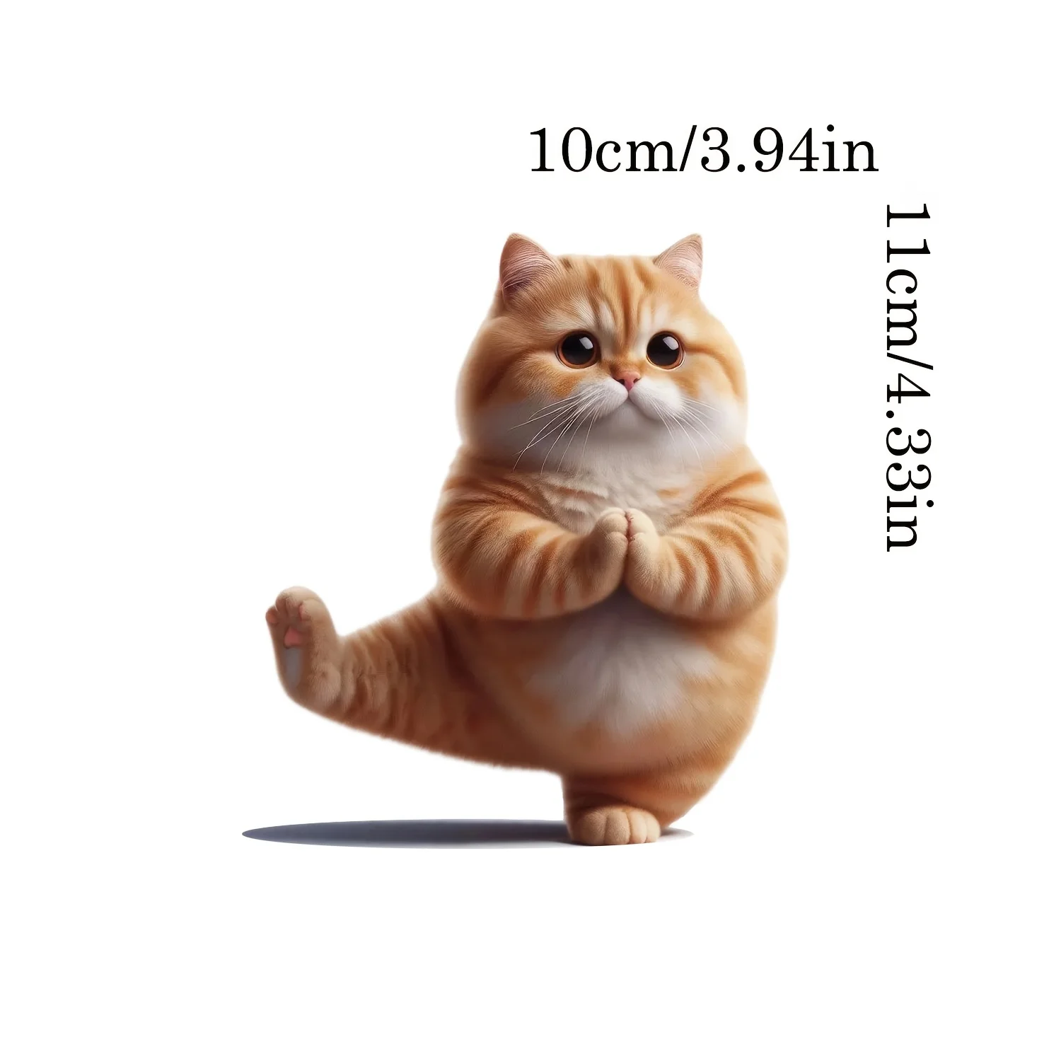 1Pc Cute Yoga Orange Cat Vinyl Sticker, Waterproof Decal For Car Motorcycle Laptop Luggage Decor, Holiday Gift
