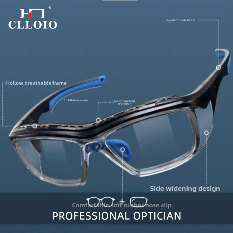CLLOIO Safety Anti-Dust Industrial Goggles Anti Blue Light Durable Windproof Myopia Glasses Cycling Prescription Optical Goggles