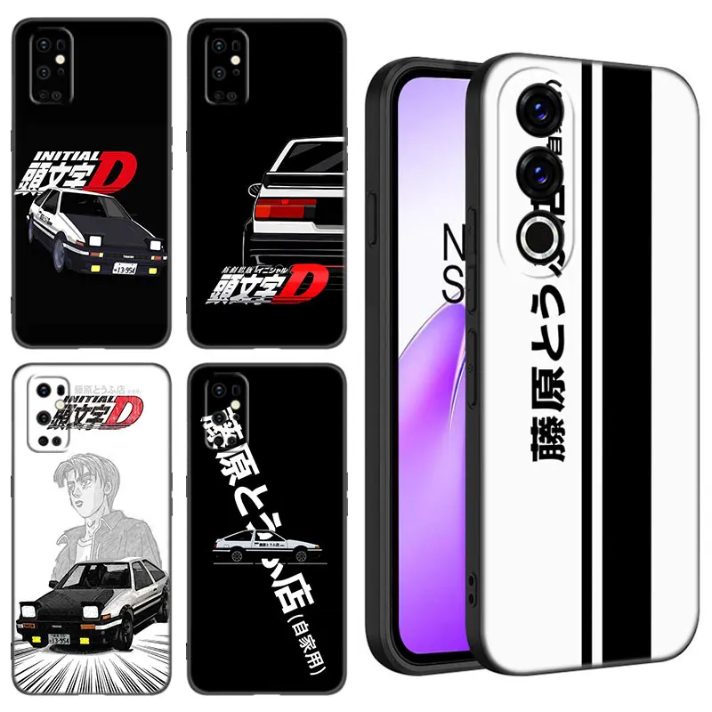 Initial D AE86 Case Black Silicone Phone Case For OnePlus 10R 11R 12R ACE 2 3 Pro 2V 3V Nord CE 2 3 4 Lite N10 N20 N30 SE 5G