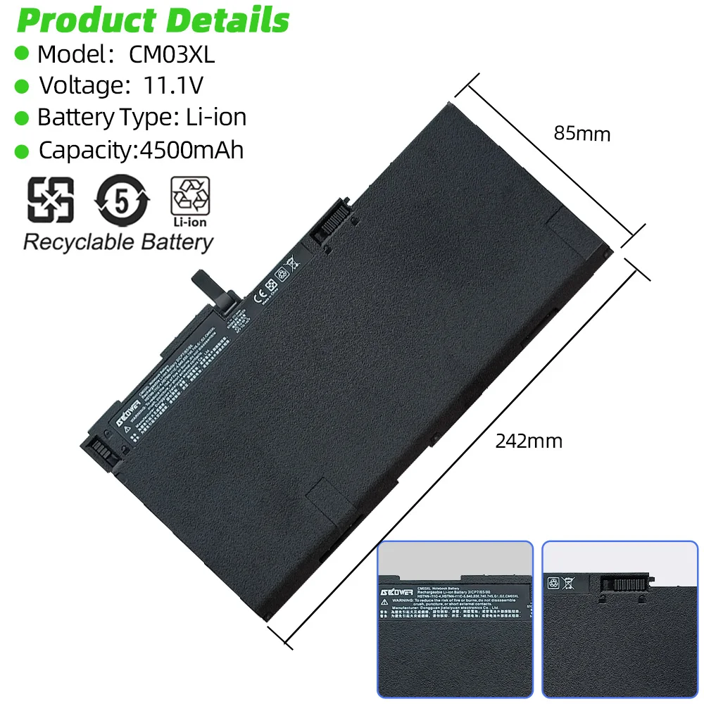 CM03XL Battery For HP EliteBook 840 845 850 855 740 745 750 755 G1 G2 Zbook 14 15u G2 Series