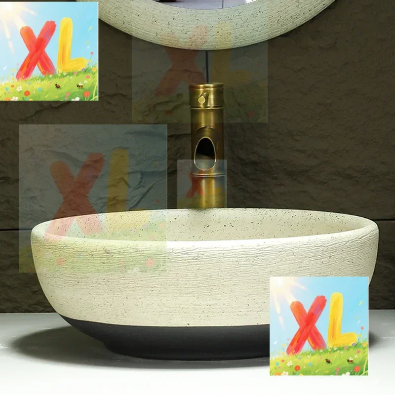 

Outdoor platform basin, courtyard, household ceramic art washbasin, balcony, famous single basin hotel, retro washbasin