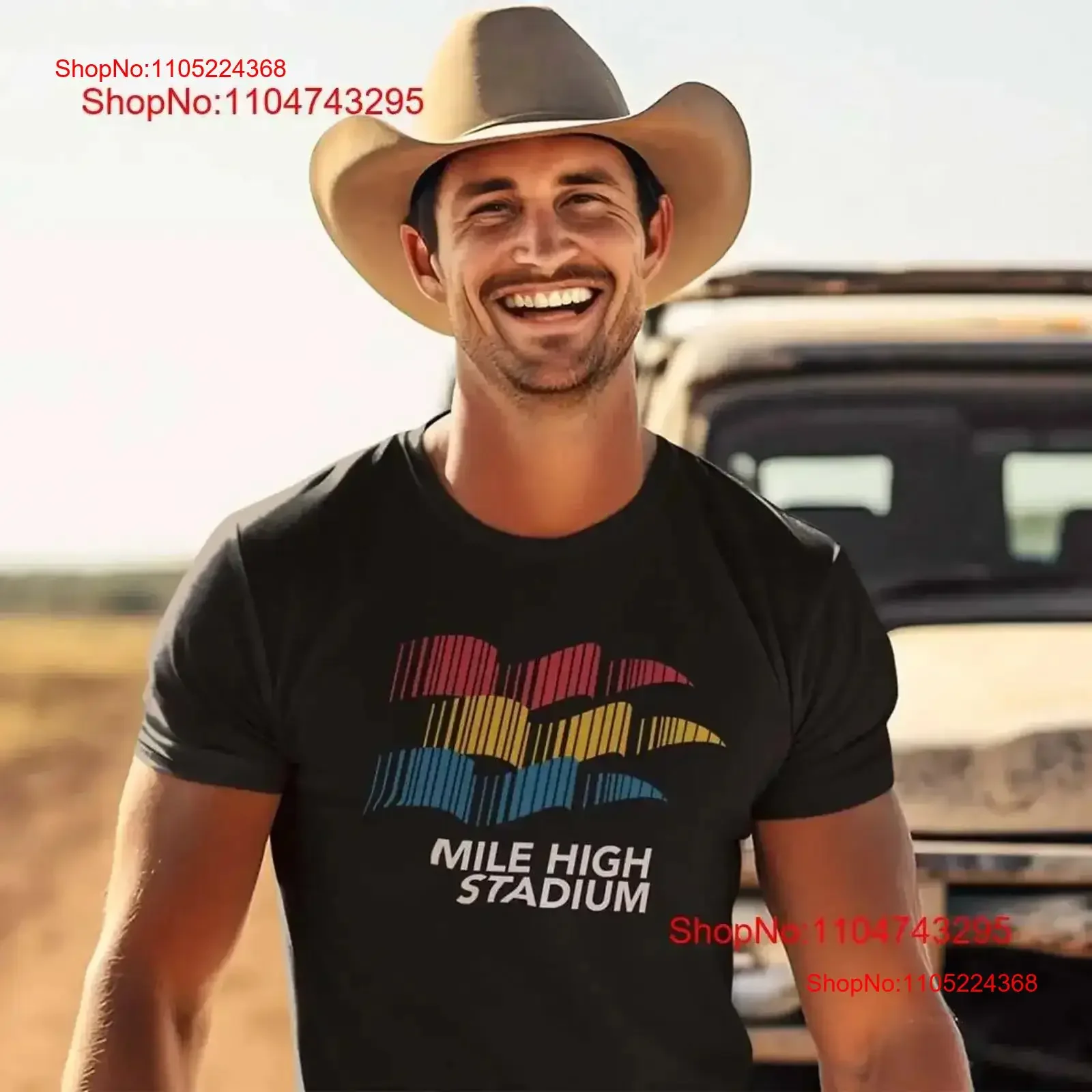 Mile High Stadium Denver Retro T shirt Bygone Brand tee vintage Washed Stylish homme graphic Comfortable Slightly vintage