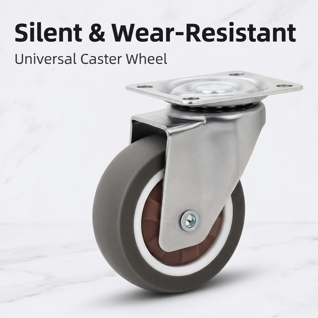 1.25-inch TPR wear-resistant silent universal casters heavy-duty trolley wheels 360 degree rotating casters directional wheels