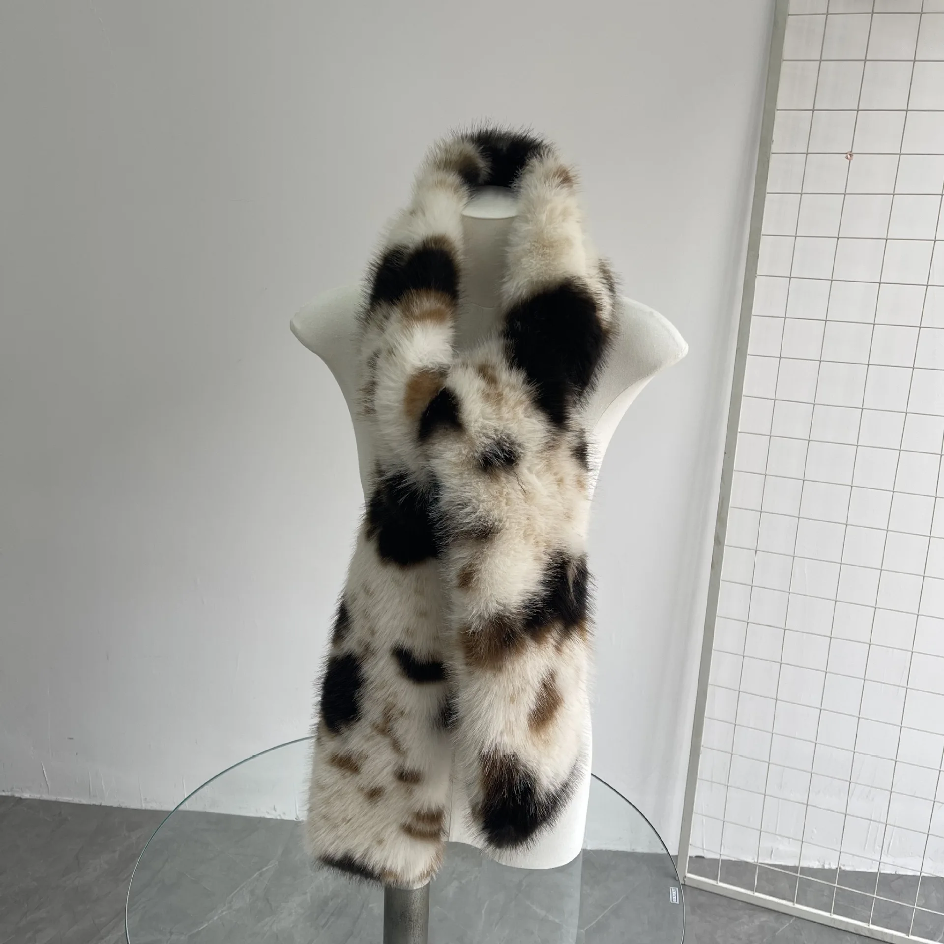 

1 шт. шарф с леопардовым принтом, женский, корейский стиль Ins, модные и теплые гетры, осень и зима, на флисовой подкладке и толстые гетры