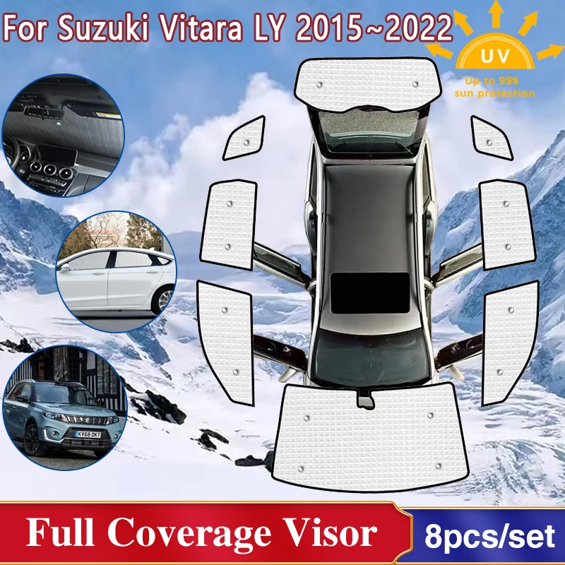 For Suzuki Vitara LY Escudo 2015~2022 Full Windshield Sunshades Windows Sun Protection Visor Car Accessories 2016 2018 2019 2020