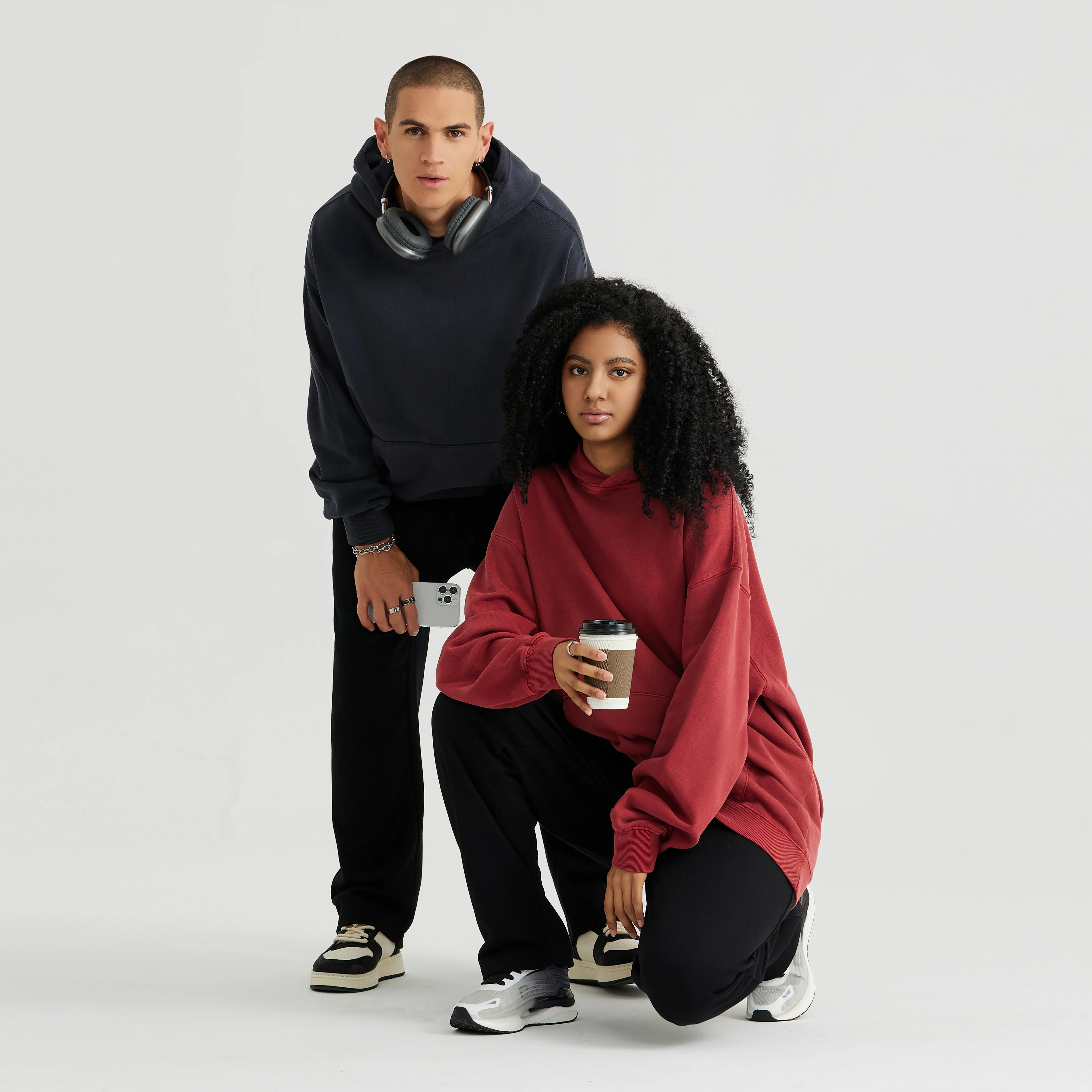 420g Oversized Mens 100% Cotton Thicker Hooded Hoodies Winter Casual Acid Washed Pullover High Street Plain Loose Fit Batik Tops