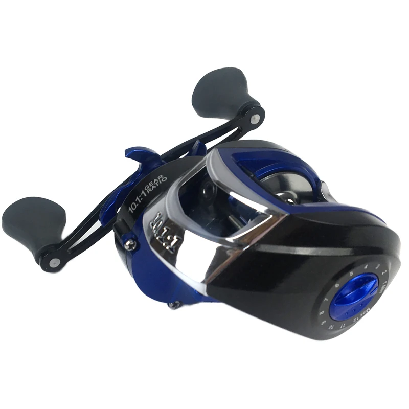 Reel Baitcast Kecepatan Tinggi 10.1:1 MAX DRAG Reel Tangan Kanan atau Kiri Rem Sentrifugal Reel Pancing