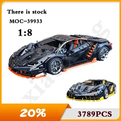 MOC39933Centennial Supercar 1:8 Scale 3789PCS Assembled Building Block Toy Model Children's Toy Christmas Gift DIY Birthday Gift