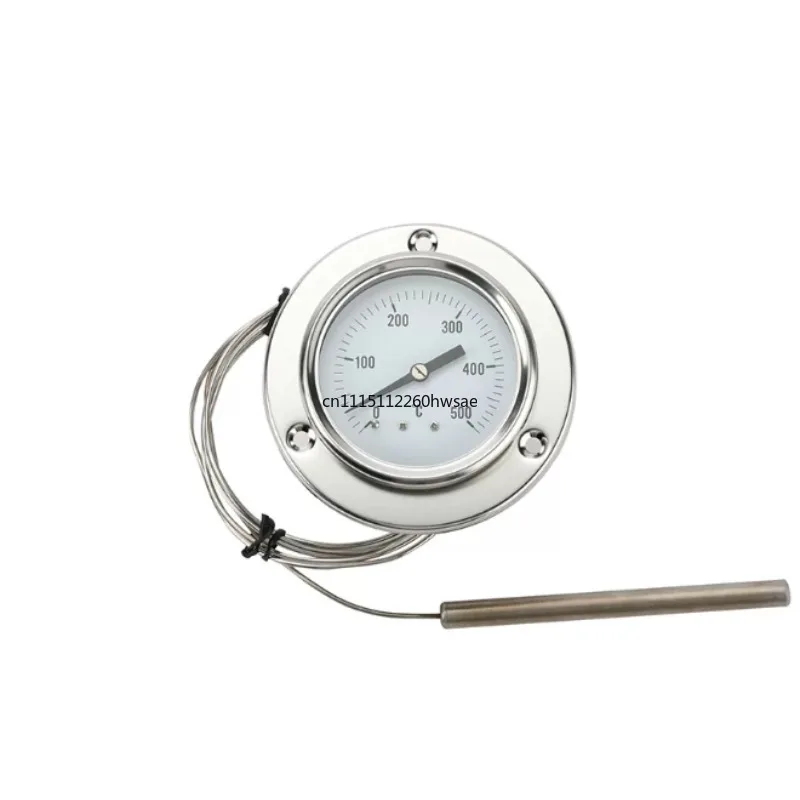 Stainless Steel Pyrometer Thermometer 0-500° Temperature Sensor for Ovens Pizza Grills Wood Stoves