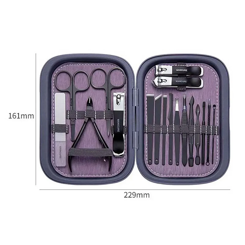 

18Pcs Pliers Eyebrow Tweezers Nail Cutter Earpick Nail Sanding Nail File Nail Clippers Set Nail Tools Kit Pedicure Tool Manicure
