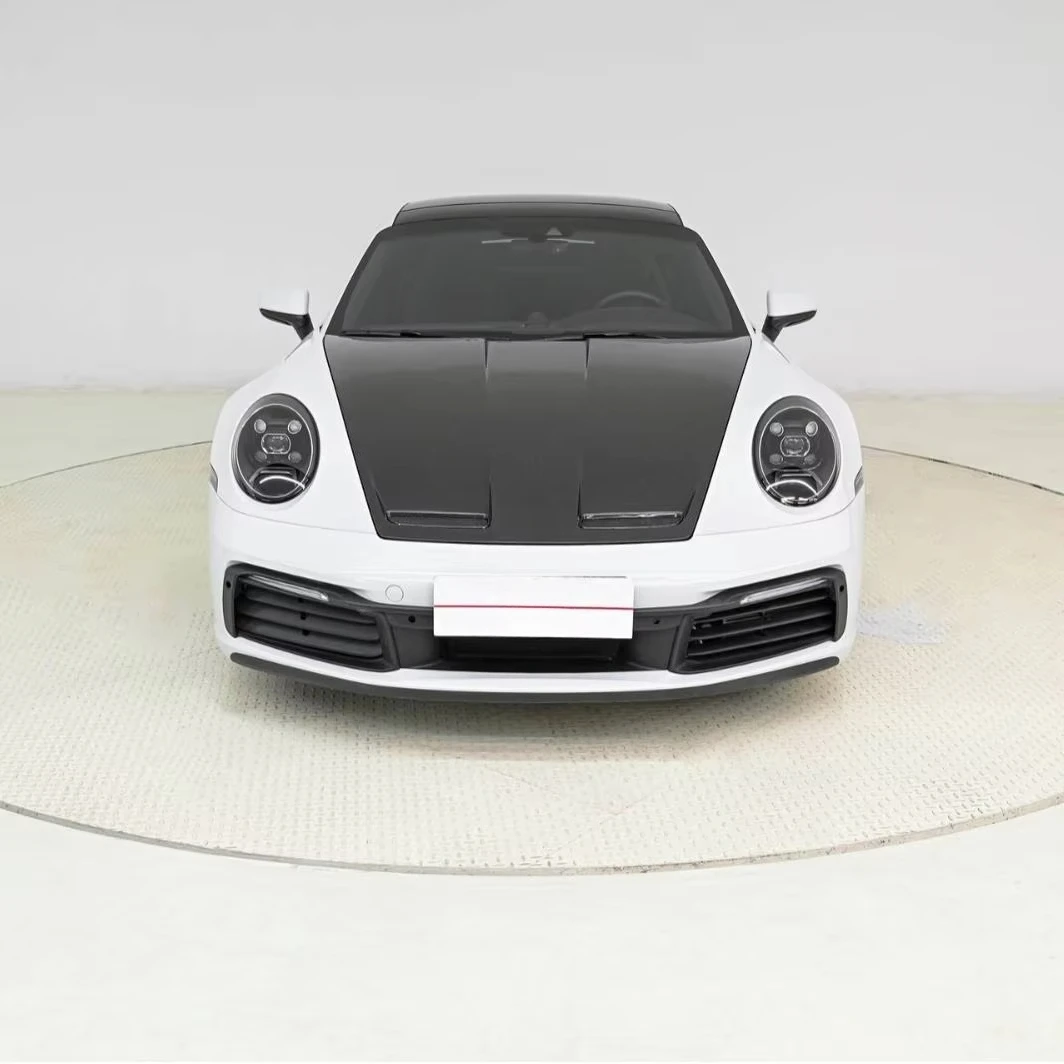 

2020- for 911 992 GT3-Style Carbon Fiber Engine Hood Cover New Machine Replacement Black 1 Year Warranty