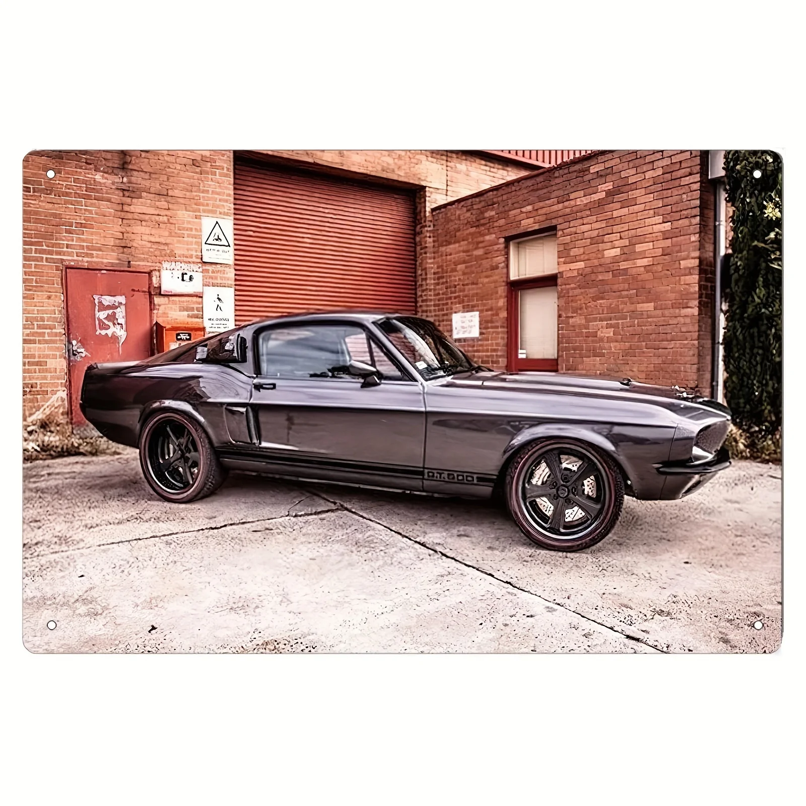 Classic Muscle Car Metal Wall Art, Vintage Vehicle Tin Sign, Garage Decor, Pre-Drilled, Anti-Corrosion, Multipurpose Retro Plaq