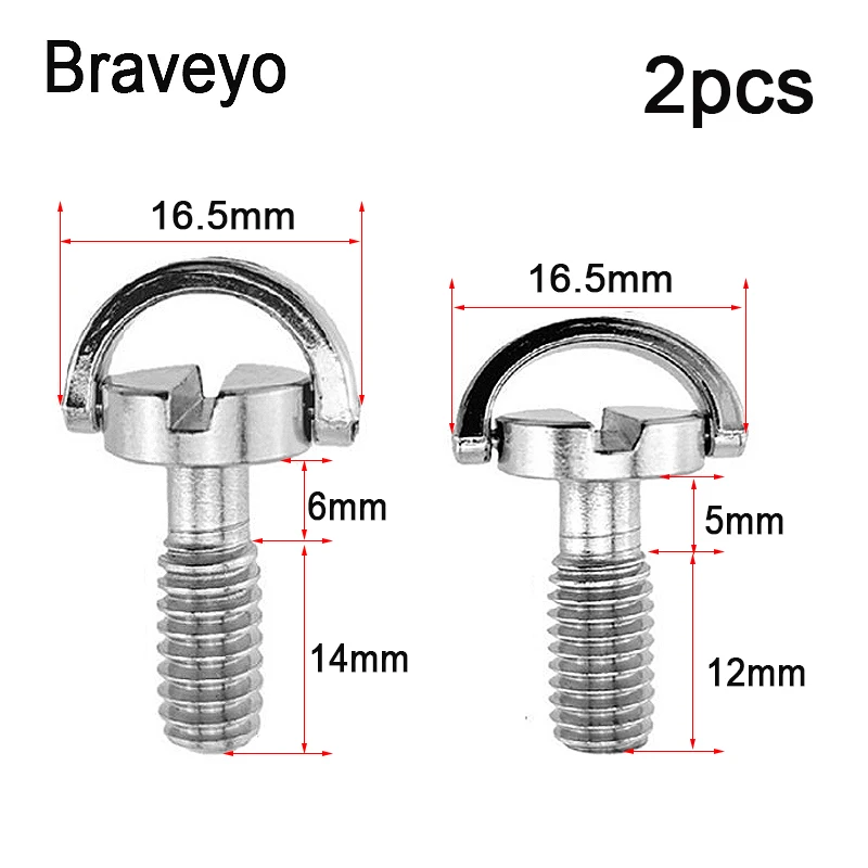 Camera 1/4-20 Inch Screw Tripod Monopod Quick Release Mount Screw D-ring Long Thread For Dslr Ballhead Mobile Phone Holder