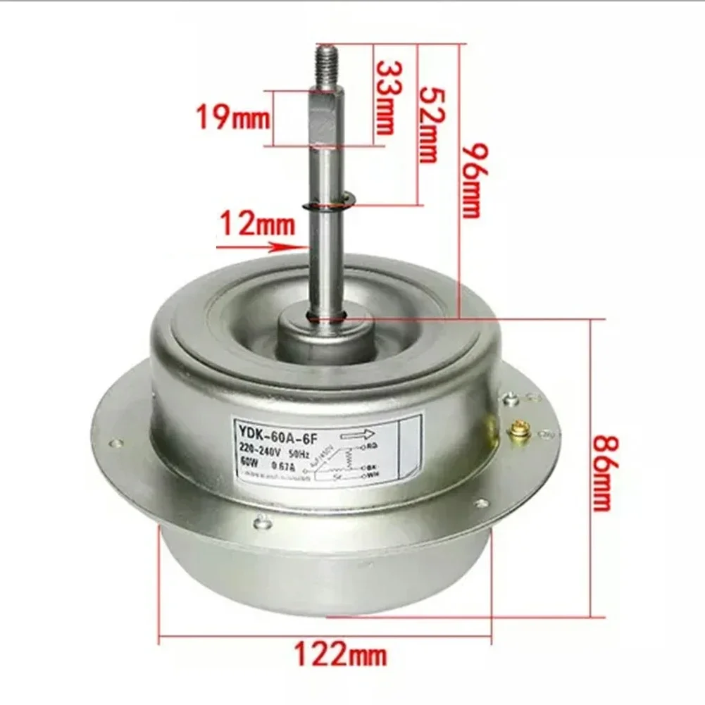 YDK-60A-6F 3P 5P 60W Reverse Air Conditioner External Fan Motor 220V