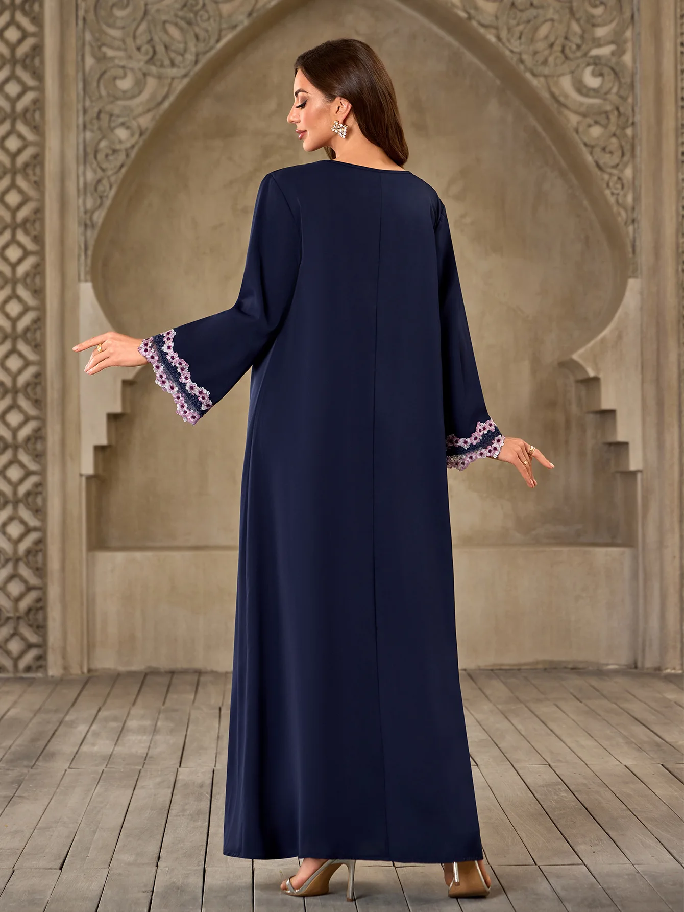 Eid femmes Robe de soirée musulmane Abaya col en V Jalabiya Ramadan robes longues amples été robes Largos caftan arabe longue Robe 2025