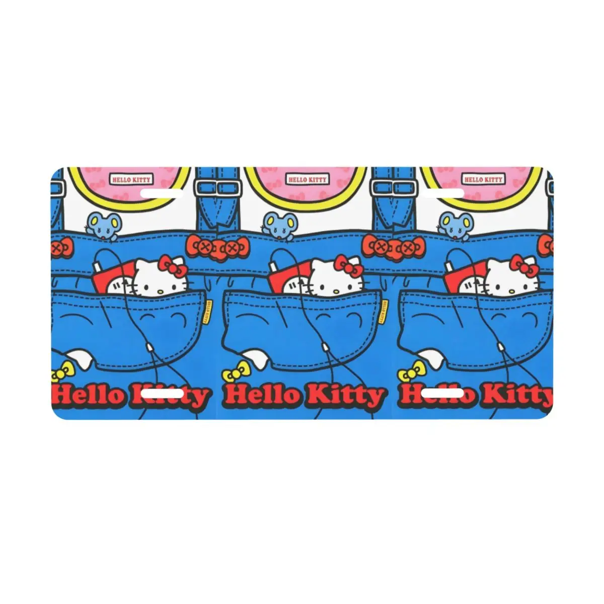 

Изготовленный на заказ номерной знак Hello Kitty, аниме, мультяшный декоративный передний номерной знак автомобиля, алюминиевый косметический знак 6x12 дюймов