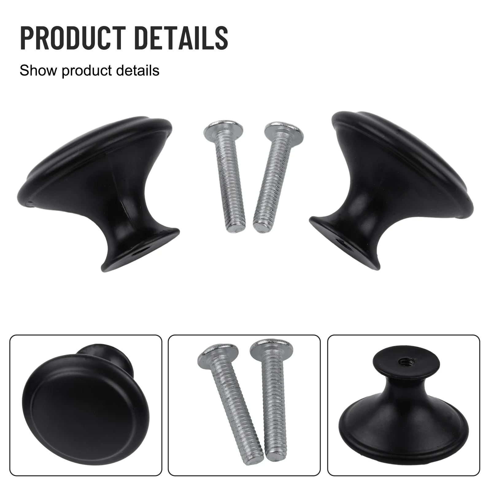 20pcs Vintage Cabinet Handles Drawer Knobs Black Single Hole Drawer Pulls Furniture Cupboard Closet Door Handles Hardware