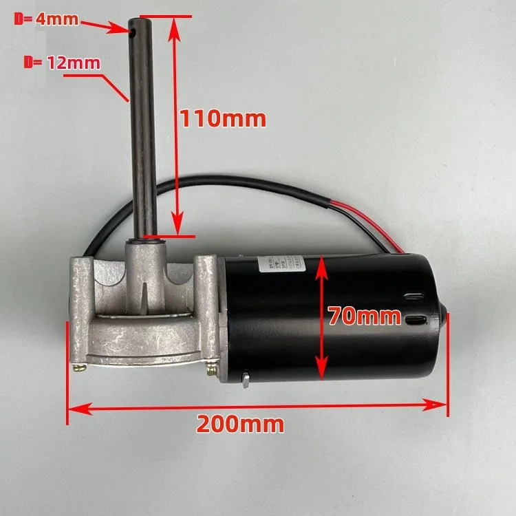 worm gear dc motor de reducao auto bloqueio 80w dc24v motor dc escova com motor de alta potencia de rotacao direta e reversa 01