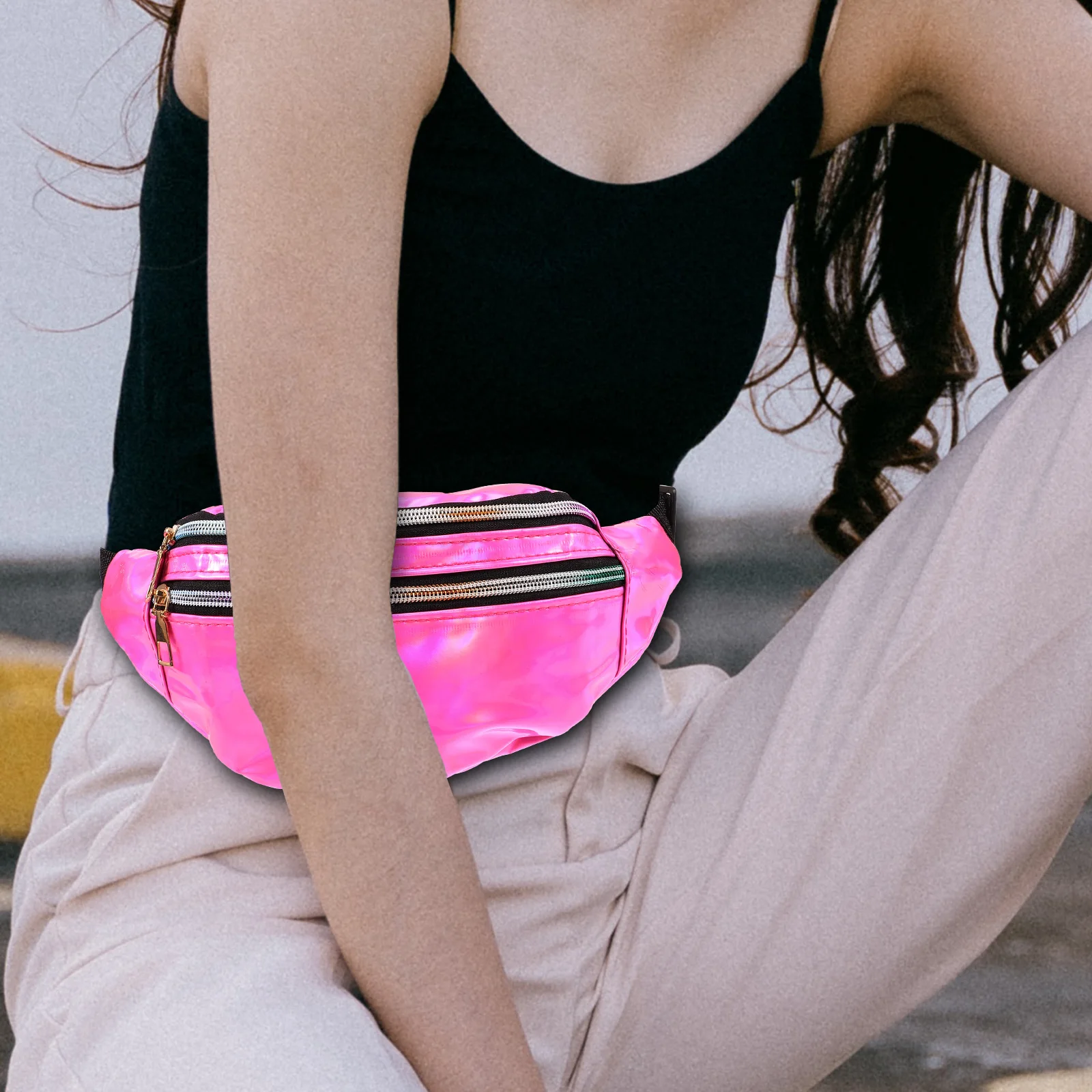 

1 set 1 Set 1980S Costume Accessories For Women Fanny Pack Leg Warmers Wristbands Headband Waist Bag Retro Vintage Style Workout