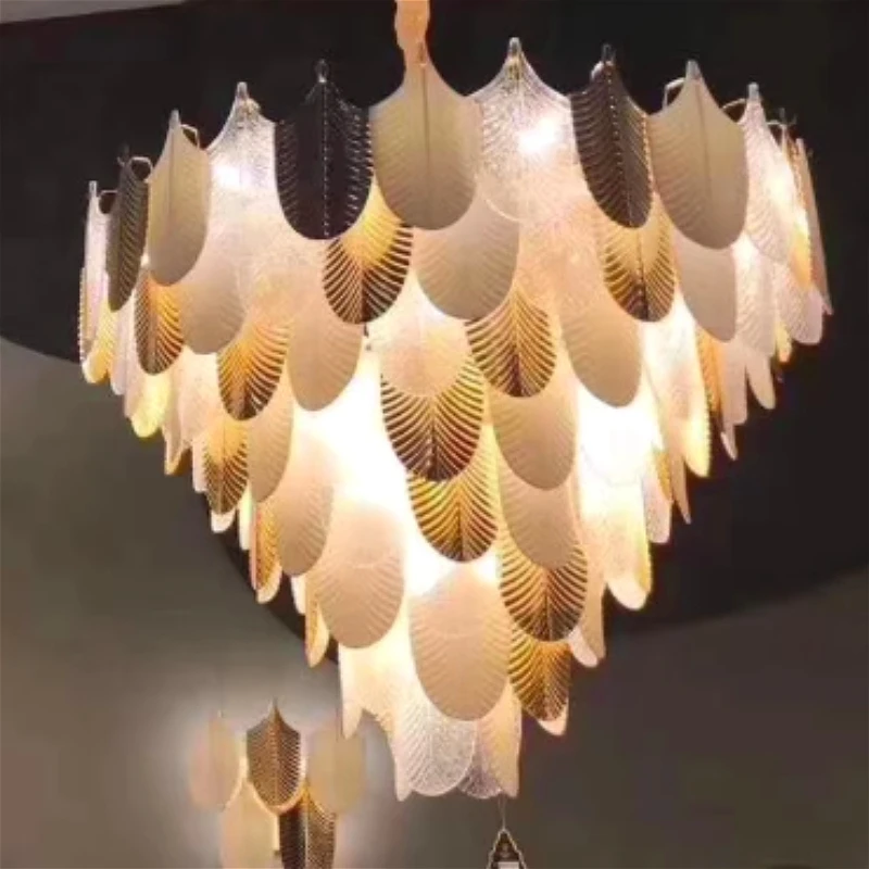 

Luxury-modern Handmade Copper LED Pendant Lights Desginer Glass Vintage Home Decoration for Living Room Hotel Villa Lobby Lamps