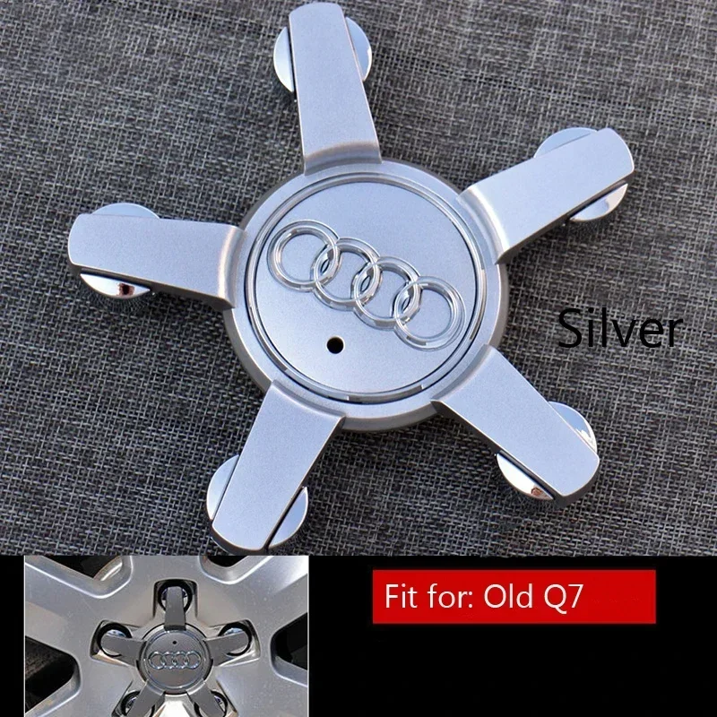 4Pcs 135mm ABS Car Wheel Center Hub Caps Emblem For Audi Q7 Sline Logo 4L0601165D Hubcap Badge Sticker Accessories Decoration