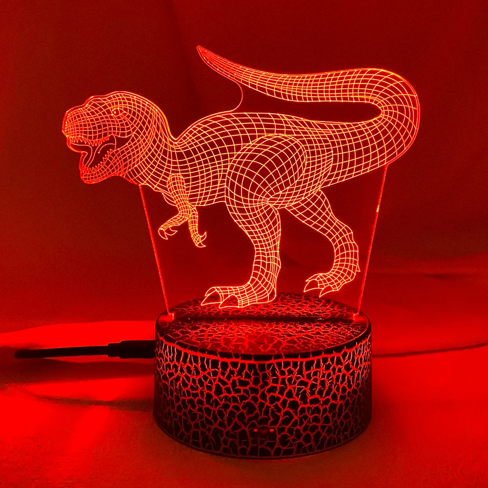 New Dinosaur Jurassics World Triceratops 3D LED Night Light Desk Sleep Lamp Creative Kids Toy Bedroom Home Decor Kids Birth Gift