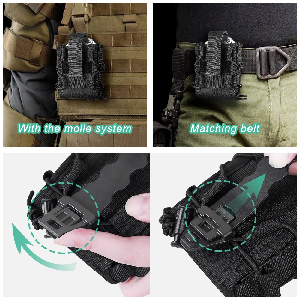 Universal Handcuff Pouch Open-Top Handcuff Holster Shackles Holster Molle Handcuff Pouch Belt Waist Bag Hunting Accessories