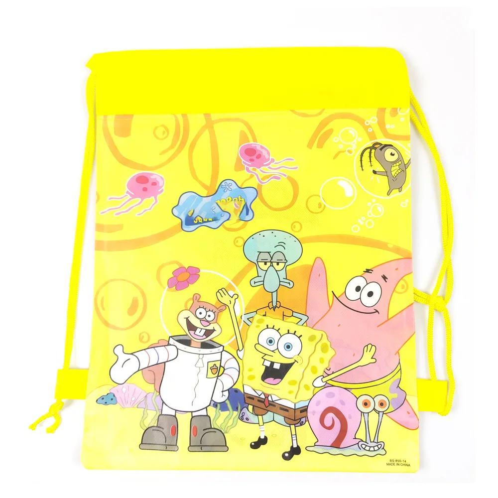 SpongeBob Drawstring Bags Set of 6/12 - Versatile Storage for Everyday Outings Travel Holiday Party Decorations And Gifts