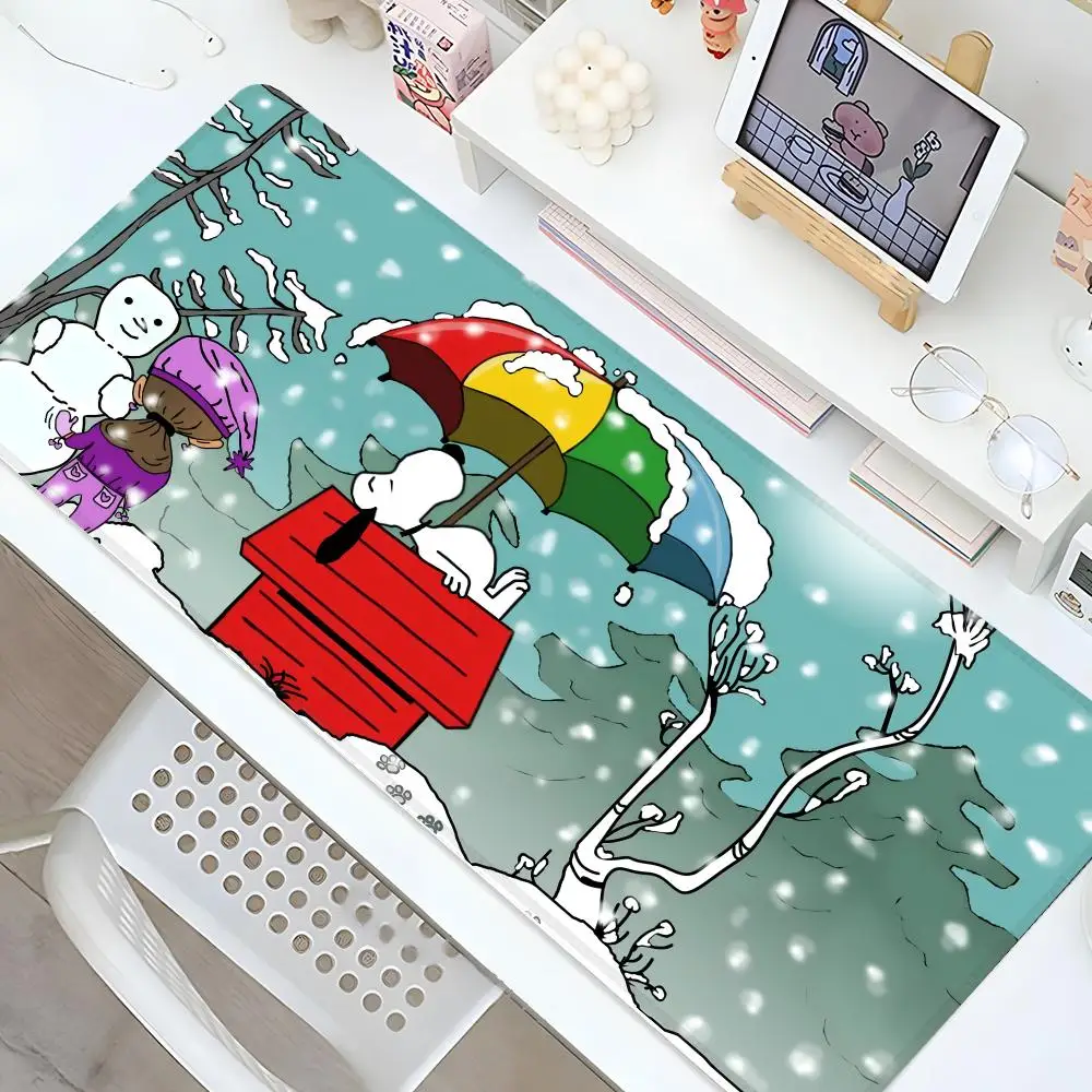 Cartoon cute Snoopys dog Mouse Pad Gaming Locking Edge Big Computer Gamer Large Rubber Art Mousepad Valorant Laptop Desk Mat