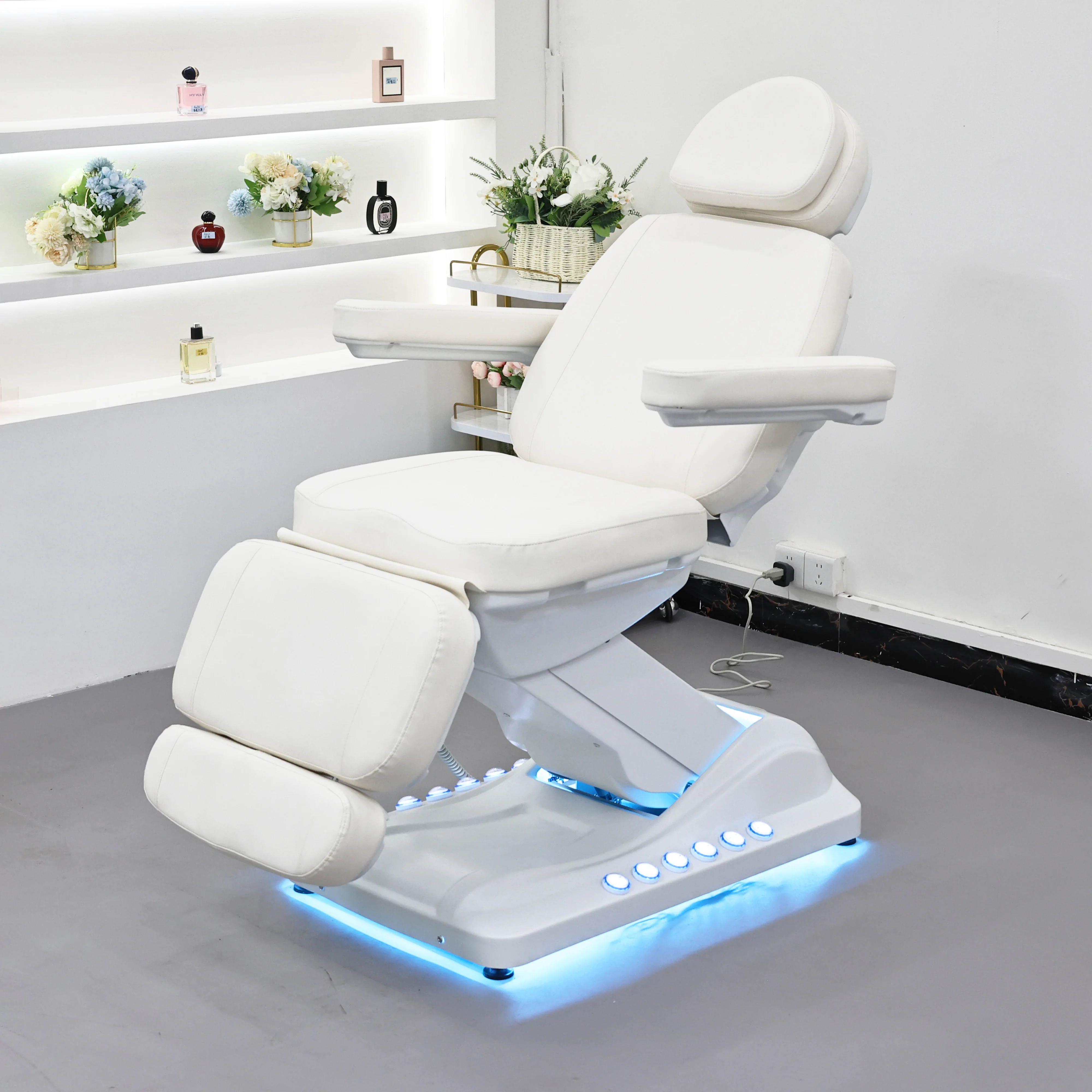 سرير التجميل، سرير العناية بالوجه، كرسي رفع كهربائي قابل للتعديل لصالون التجميل، أثاث التمريض، شحن سريع من الولايات المتحدة الأمريكية