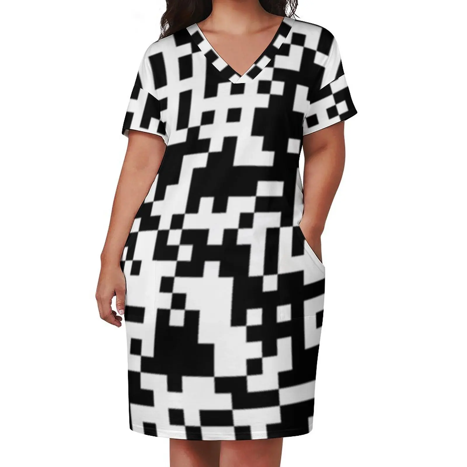 QR Code Loose Pocket Dress evening dresses women Casual dresses women's dresses luxury