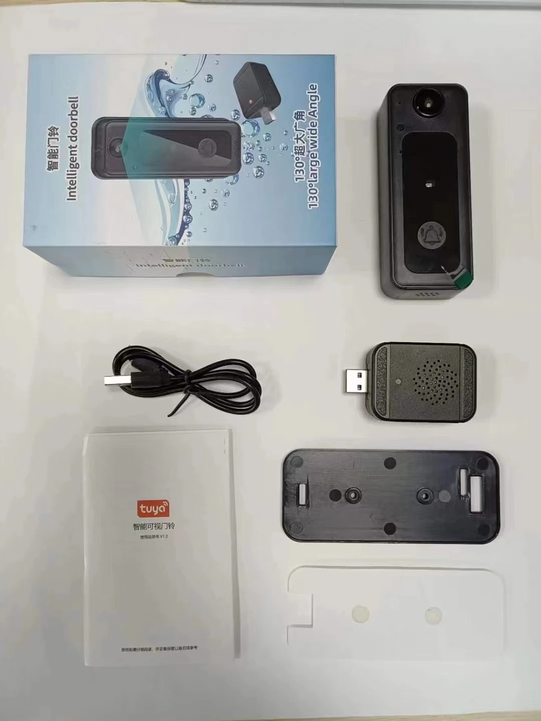 ワイヤレス-wifi-tuya-アプリ-720p-長時間スタンバイドアベル低消費ビデオドアホン屋内チャイムビジュアルドアビューア