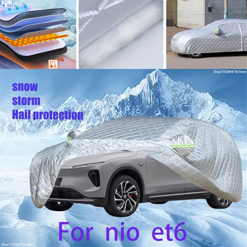 

For nio et6 Outdoor Cotton Thickened Awning For Car Anti Hail Protection Snow Covers Sunshade Waterproof Dustproof